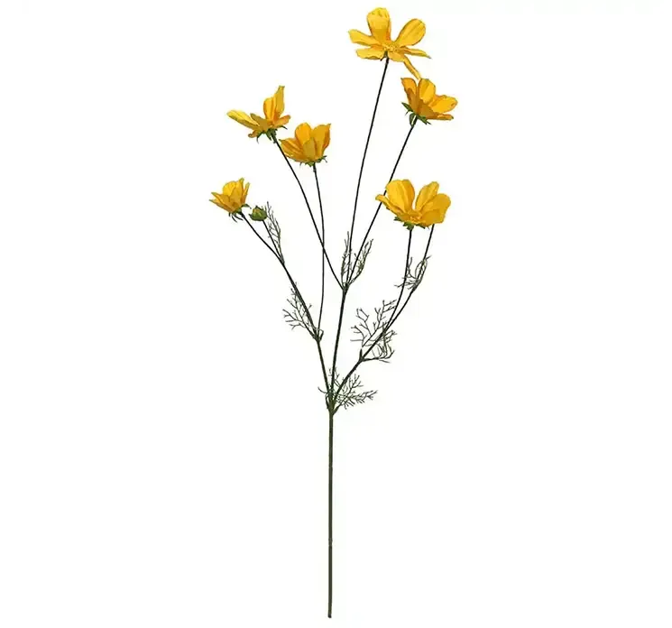 Kunstig stolt kavaler blomst på stilk af plast i gul