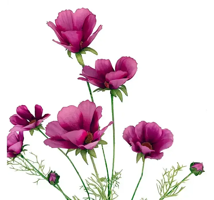 Stolt kavaler af plast i pink kunstig blomst closeup