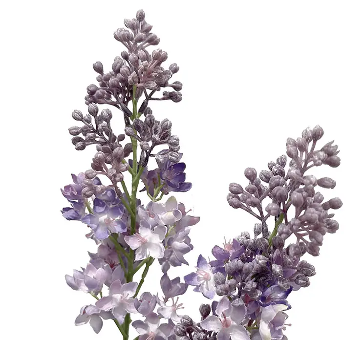 Syren kunstig blomst af plast i lavendel farvet closeup