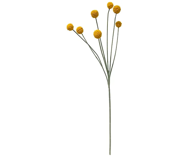kunstig blomst trommestikke også kaldet craspedia i gul