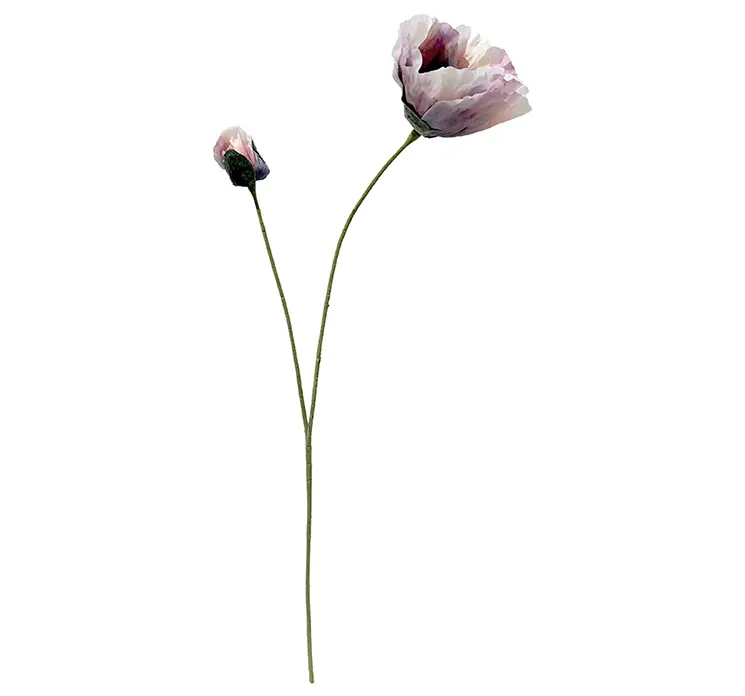 Valmue kunstig blomst af plast i lilla
