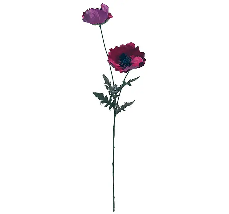 Valmue kunstig blomst i pink af plast