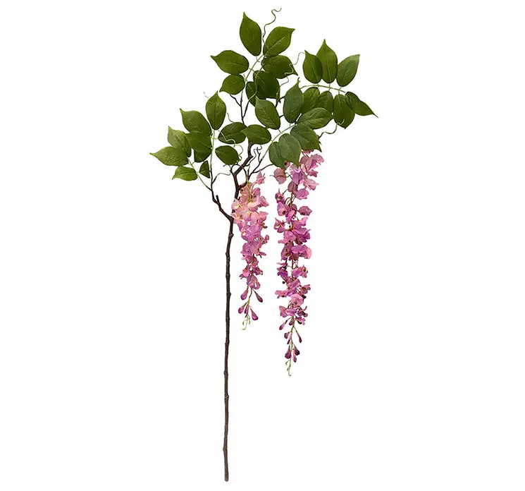 Wisteria kunstig blomst af plast i lyserød på lang stilk