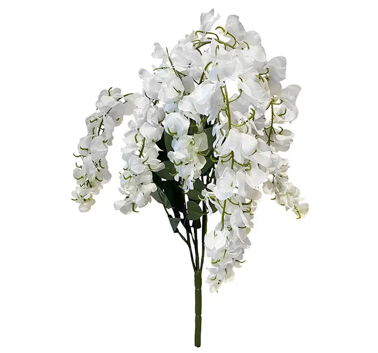 Wisteria også kaldet blåregn kunstig blomst af plast i hvid