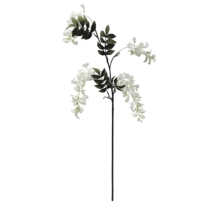 Wisteria også kaldet blåregn kunstig blomst af plast i hvid