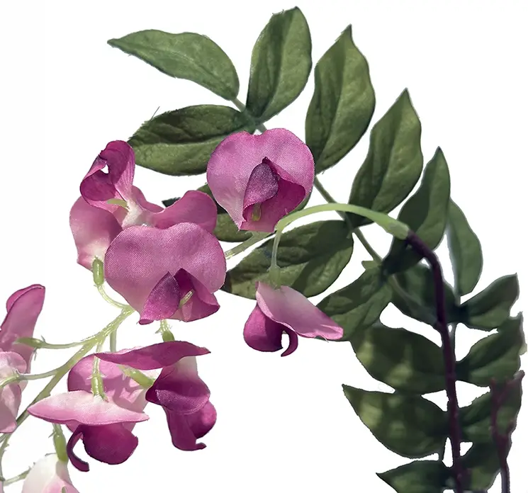 Wisteria kunstig blomst af plast i lilla closeup