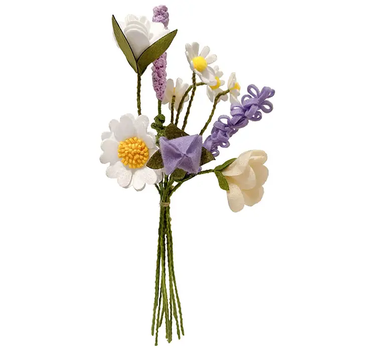 Blomster buket kunstig af stof i flere farver