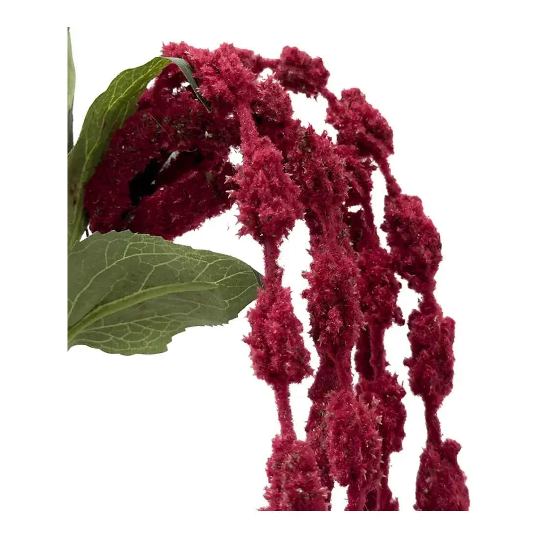 Amarant også kaldet Amaranthus kunstig blomstergren af plast i rød 120cm closeup