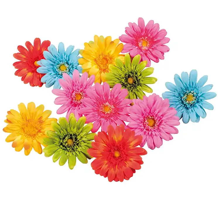 Gerbera kunstige løse blomsterhoveder af plast i flere farver