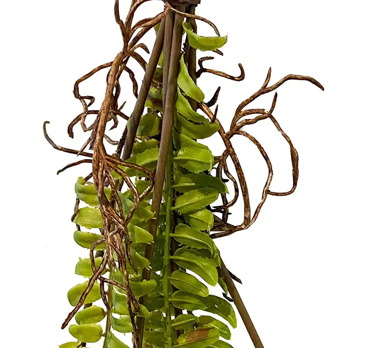 Bregne buket kunstig plante af plast i grøn 88cm closeup
