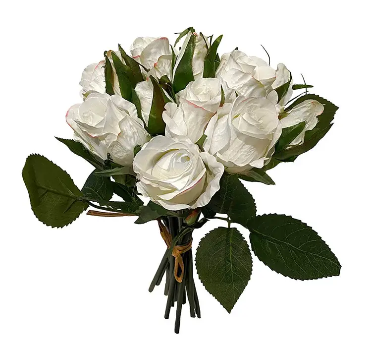 Rosenbuket kunstig blomst af plast med hvide roser