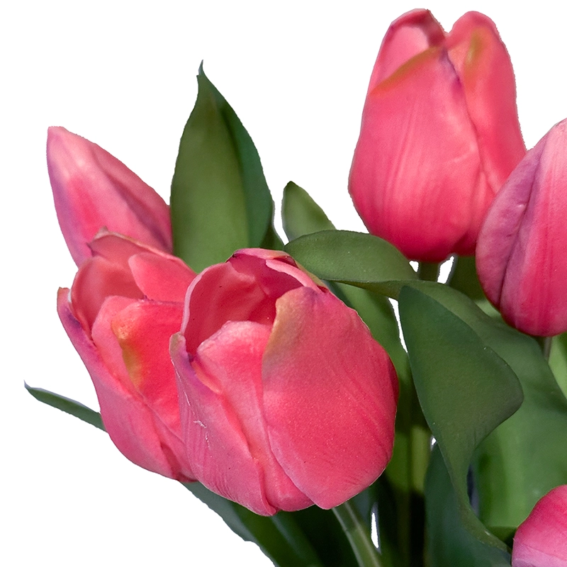 Tulipan buket af kunstige og meget naturtro tulipaner i pink closeup