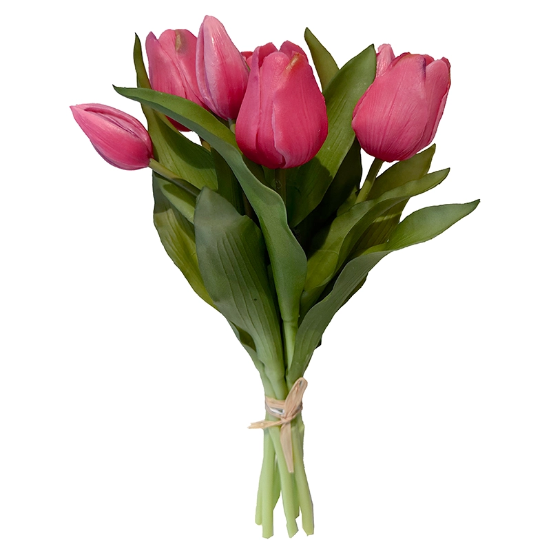 Tulipan buket af kunstige og meget naturtro tulipaner i pink