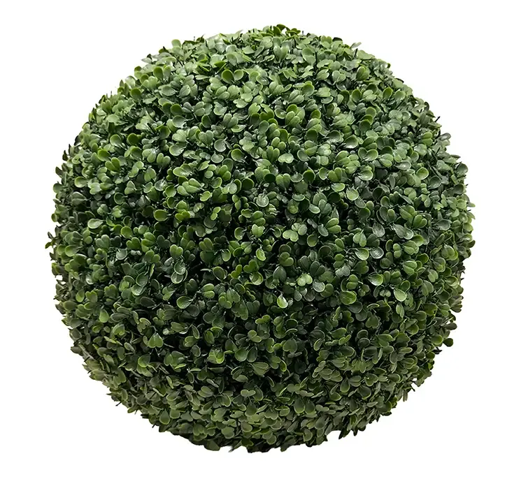 Kunstig buksbom bold af plast i grøn med uv-beskyttelse