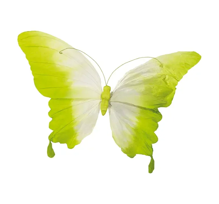 Kunstig sommerfugl i grøn af papir