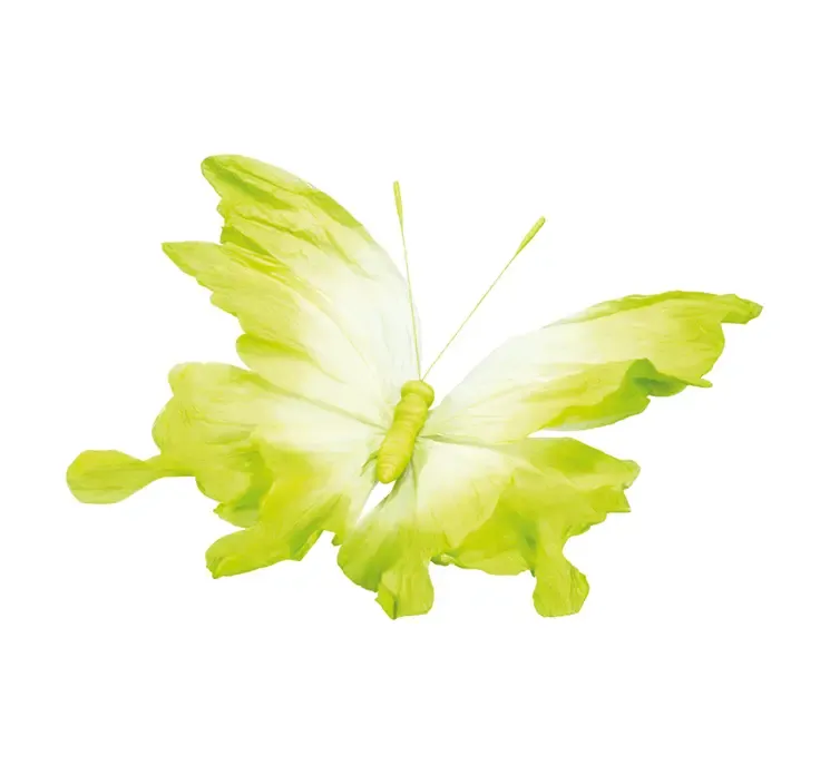 Kunstig sommerfugl i grøn af papir