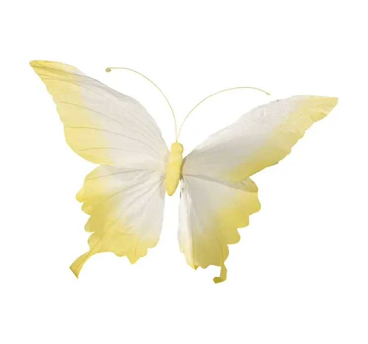 Kunstig sommerfugl i gul af papir