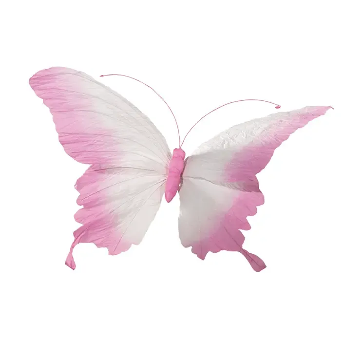 Kunstig sommerfugl i pink af papir