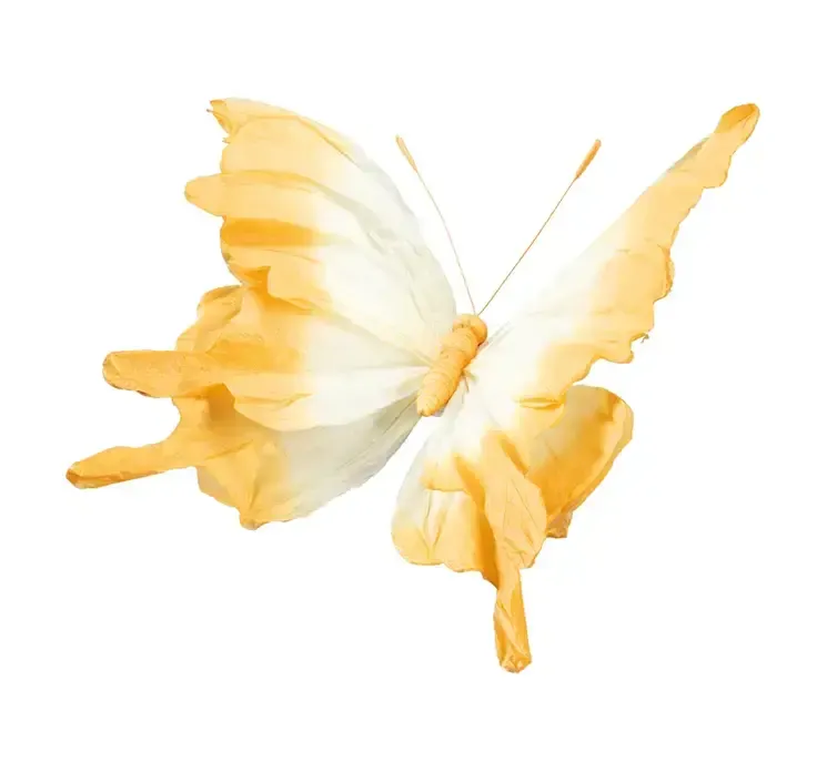 Kunstig sommerfugl i orange af papir