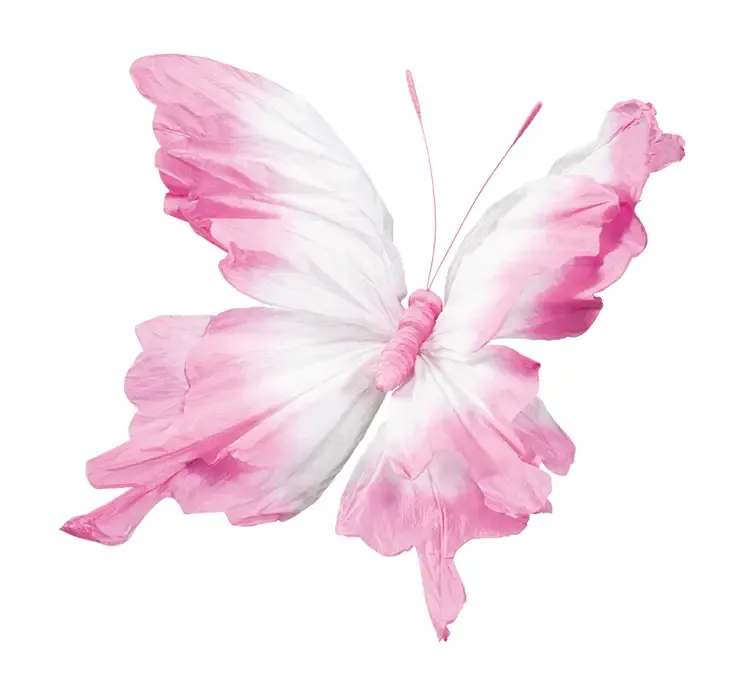 Kunstig sommerfugl i pink af papir