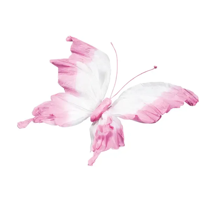 Kunstig sommerfugl i pink af papir
