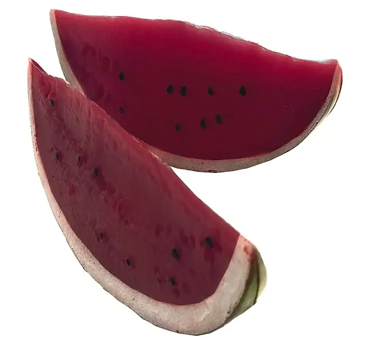 Kunstige vandmelon skiver af plast 2 stk