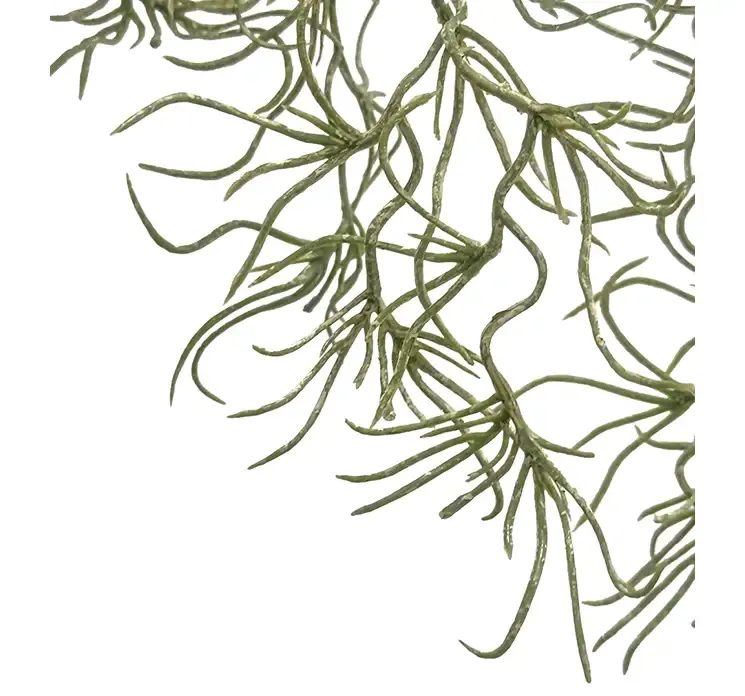 Kunstig græshænger af plast i grøn closeup