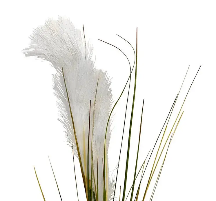 Pampas kunstig græs af plast i grøn og hvid