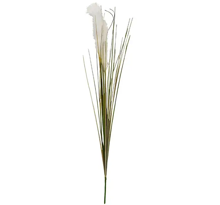 Pampas kunstig græs af plast i grøn og hvid