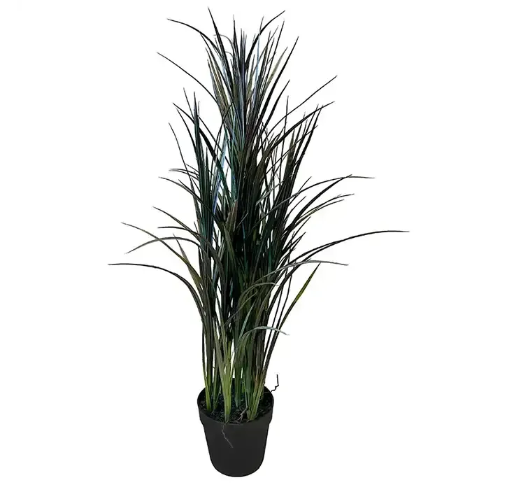 Græs i sort potte af plast uv-beskyttet kunstig græs