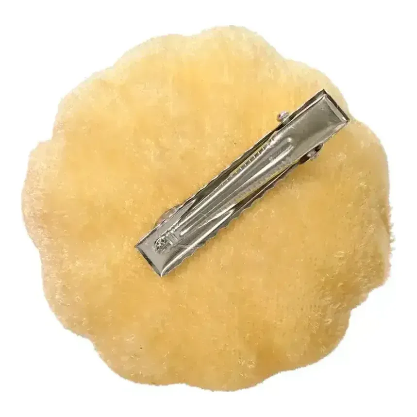 Græskar med clips kunstige af velour stof i creme farvet, sæt med 2 stk. vist med clips