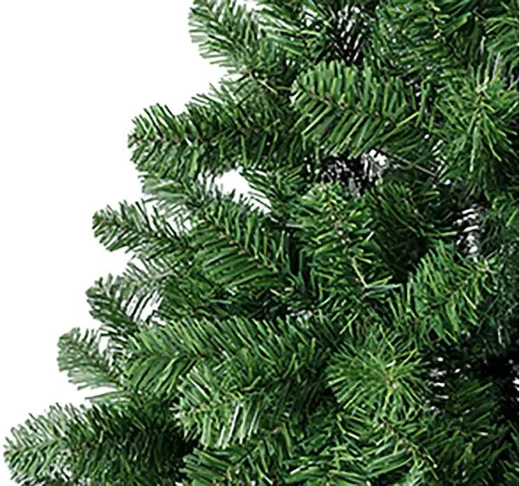 Grantræ Greenwood kunstig brandhæmmende plast pvc i grøn 240cm closeup af nåle