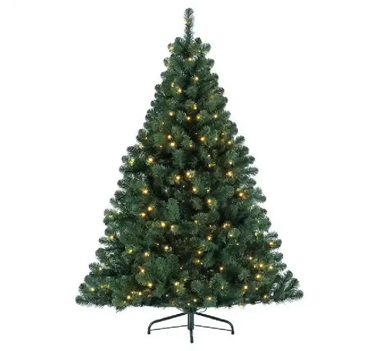Kunstig gran juletræ imperial af plast i grøn med LED lys