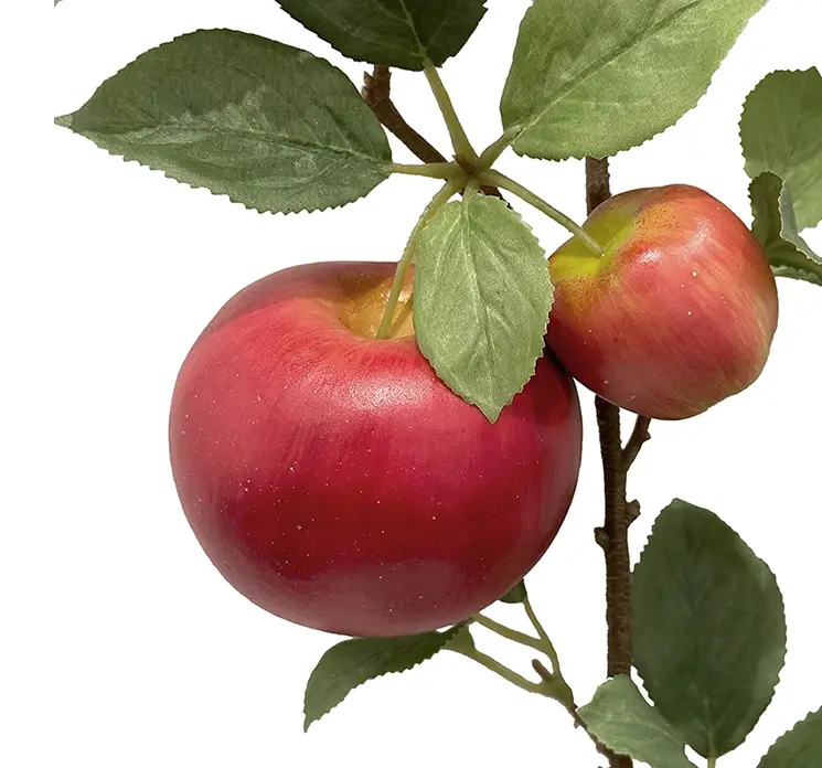 Æblegren kunstig med røde æbler 95cm closeup