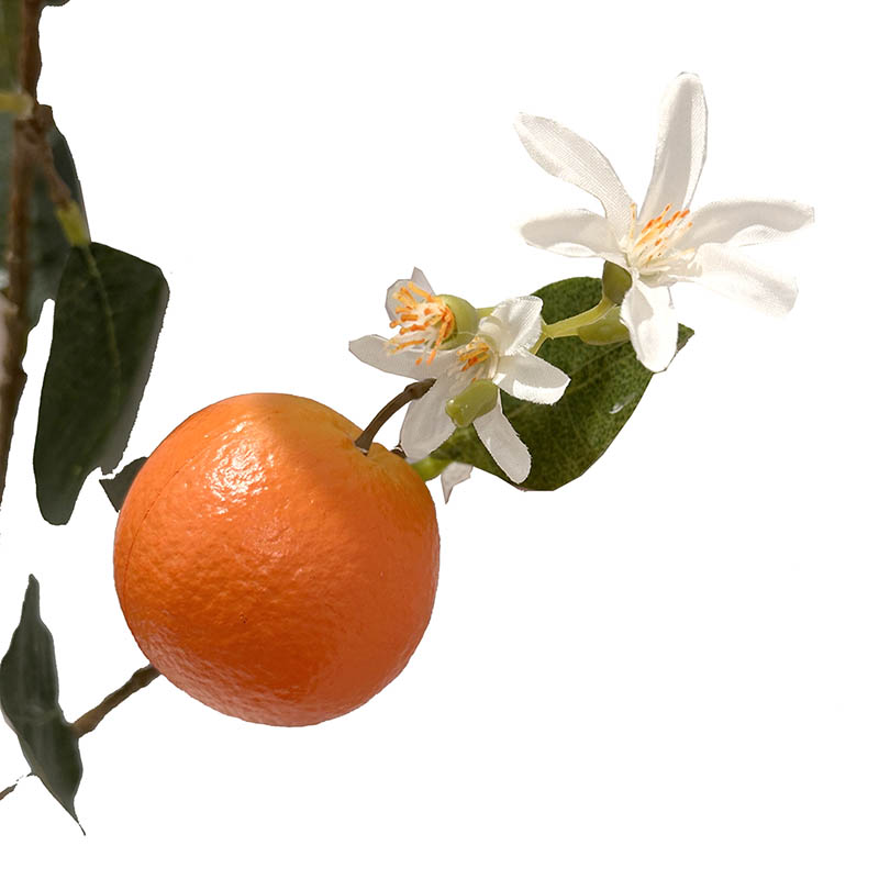 Appelsin gren med orange appelsiner kunstig gren af plast 86cm closeup