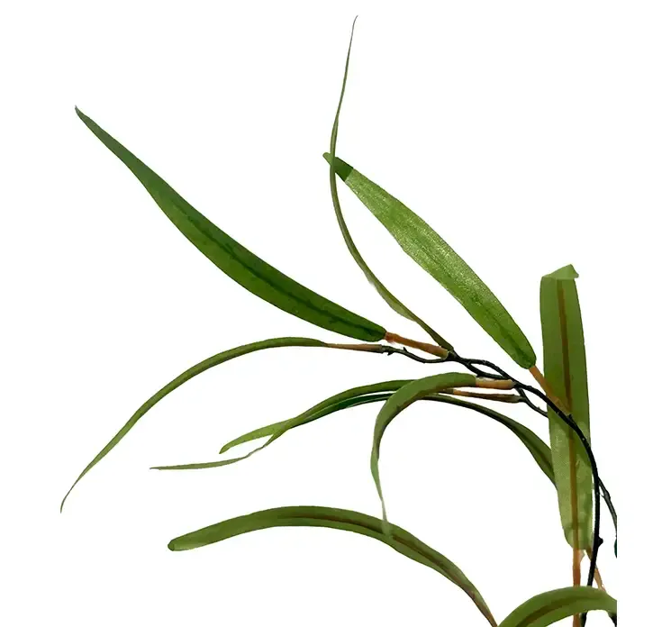 Kunstig bambus gren af plast i grøn closeup