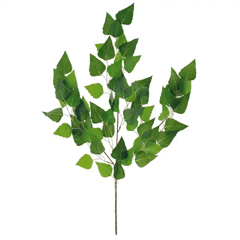 Kunstig birkebladsgren af plast i grøn