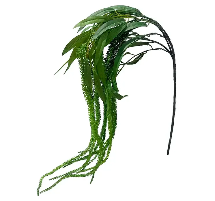 Kunstig amarant blomstergren af plast i grøn