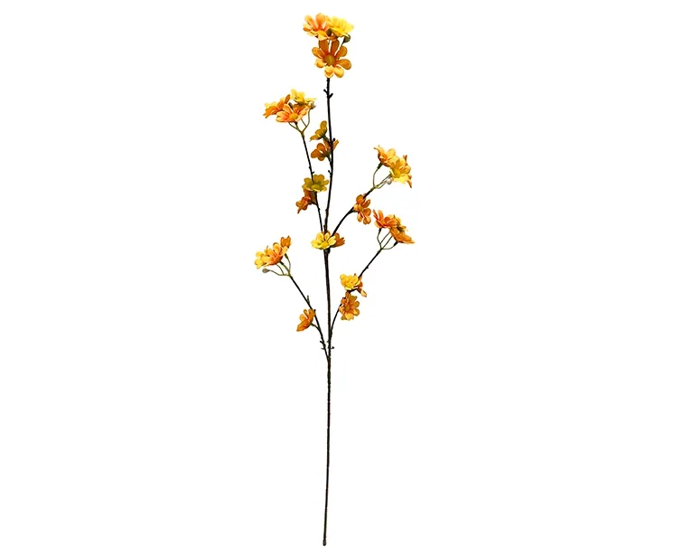 kunstig efterårs blomstergren med gul/orange blomster