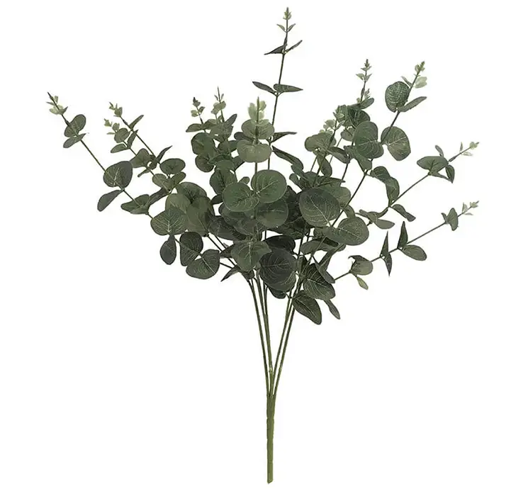 eukalyptus på stilk kunstig gren af plast i støvet grøn 47cm
