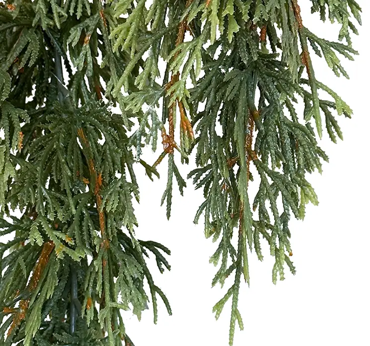 Cypress kunstig ranke af plast i grøn 110cm closeup