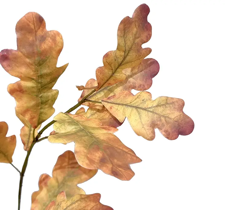 Efterårs gren kunstig af plast i orange og brune farver 70cm closeup