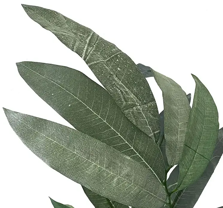 Eukalyptus kunstig gren af plast i støvet grøn 95cm closeup