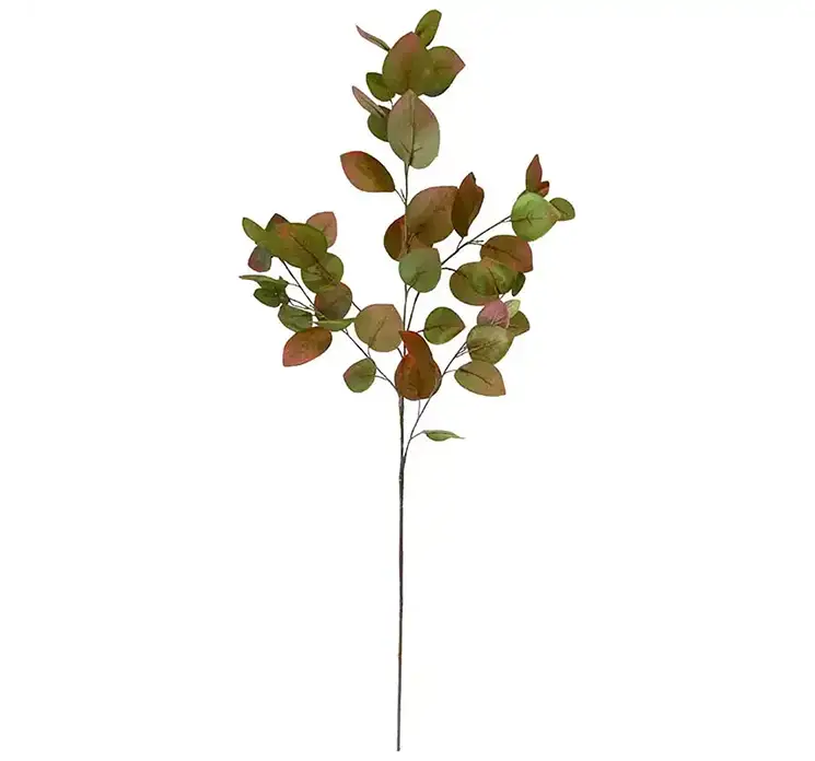 Eukalyptus kunstig gren af plast i brun og grøn 96cm