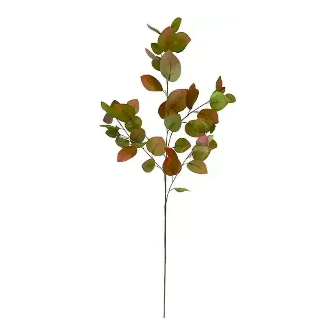 Eukalyptus kunstig gren af plast i brun og grøn 96cm