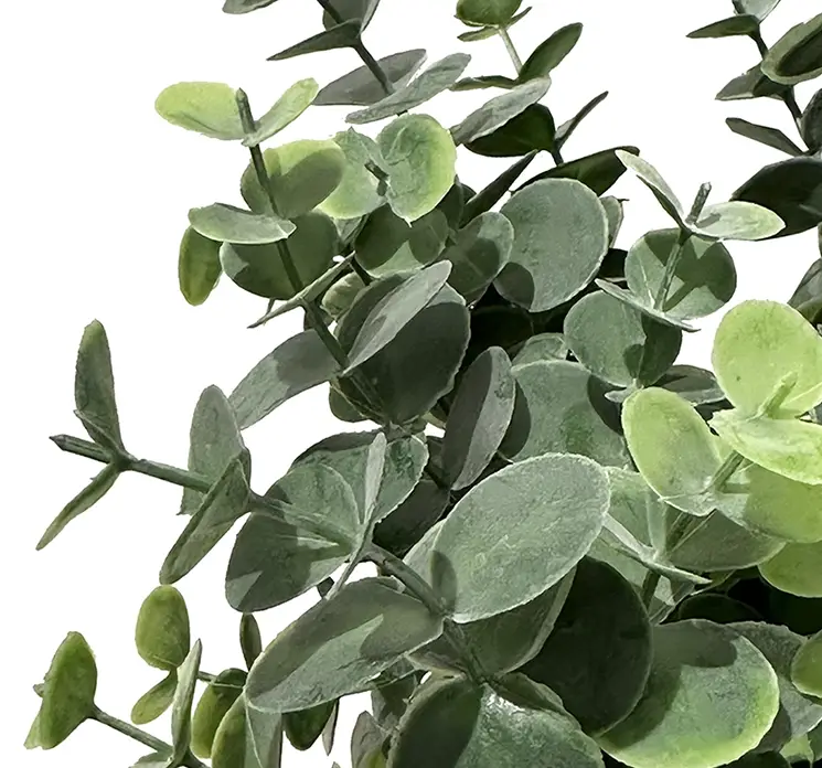 Eukalyptus på stilk kunstig gren af plast i grøn 30cm closeup