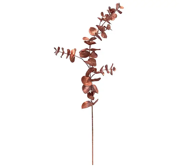 Eukalyptus kunstig gren af plast i kobber farvet 81cm