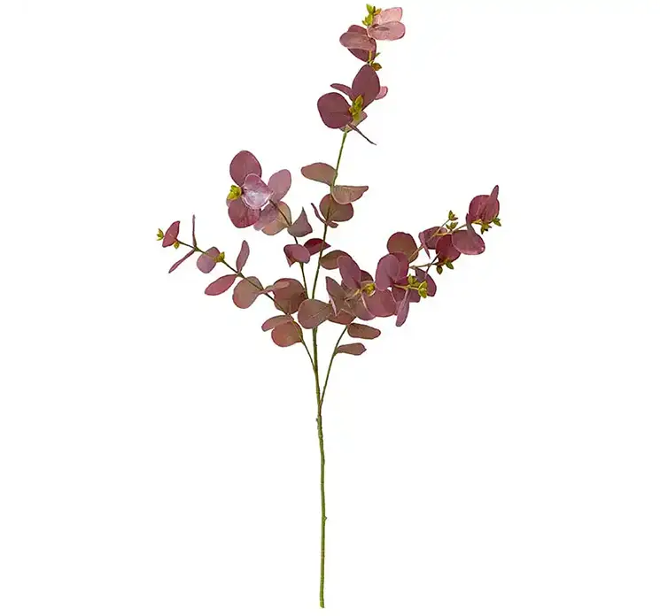 Eukalyptus kunstig gren af plast i rosa farvet 86cm