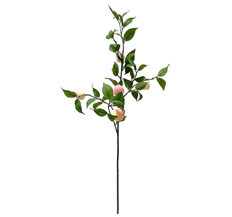 Ferskengren kunstig gren med ferskner 76cm