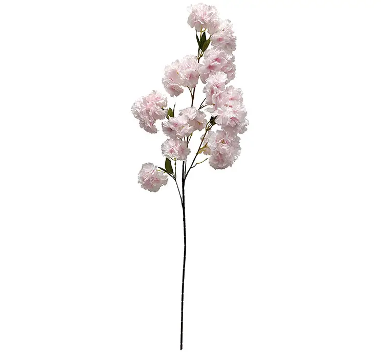 Kirsebærgren med kunstige fyldige blomster af plast i lyserød